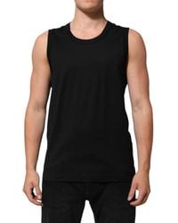 Dolce & Gabbana - Black Cotton Sleeveless Men Tank Top T - Lyst