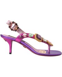 Dolce & Gabbana - Crystals Slingback Sandals Shoes - Lyst