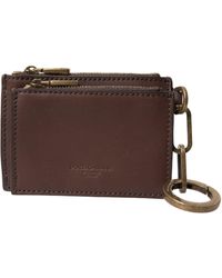 Dolce & Gabbana - Leather Zip Logo Keyring Coin Purse Keyring Wallet - Lyst