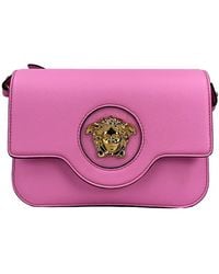 Versace - La Medusa Pink Leather Shoulder Crossbody Bag Purse - Lyst