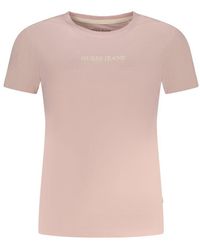 Guess - Pink Cotton T - Lyst