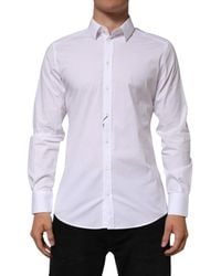 Dolce & Gabbana - Cotton Long Sleeves Formal Shirt Nylon Elastane - Lyst