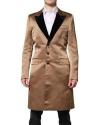 Dolce & Gabbana - Satin Overcoat Shawl Collar - Lyst