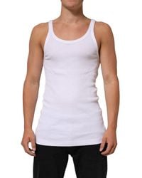Dolce & Gabbana - White Sleeveless Round Neck Tank Top T - Lyst