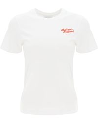 Maison Kitsuné - Maison Kitsune T-Shirt With Logo Embroidery - Lyst