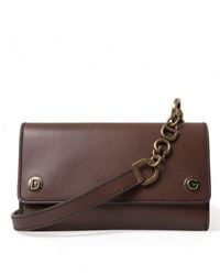 Dolce & Gabbana - Elegant Leather Shoulder Bag In Rich Brown - Lyst