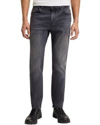 BOSS - Gray Cotton Relaxed Fit Jeans - Lyst
