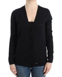 CoSTUME NATIONAL - Gray Wool Alpaca Cardigan - Lyst