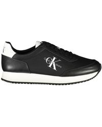 Calvin Klein - Sleek Lace-Up Sneakers With Contrast Details - Lyst