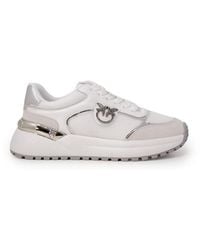 Pinko - White Leather Low Top Sneakers - Lyst