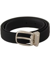 Dolce & Gabbana - Elegant Engraved Buckle Leather Belt - Lyst