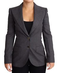Dolce & Gabbana - Single Breasted Fitted Blazer Wool Jacket - Lyst