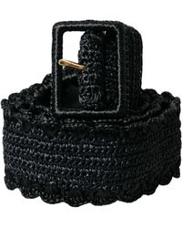 Dolce & Gabbana - Black Braided Canvas Wide Waist Belt - Lyst