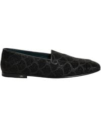 Dolce & Gabbana - Black Glitter Brocade Men Dress Loafers Shoes - Lyst