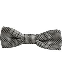 Dolce & Gabbana - Men Gray Silk Patterned Adjustable Neck Papillon Bow Tie - Lyst