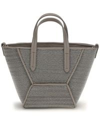 Brunello Cucinelli - Gray Calf Leather Bos Taurus Handbag - Lyst