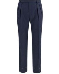 Brioni - Blue Wool Oves Aries Casual Pants - Lyst