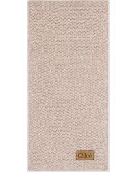 Chloé - Beige Pink Chunky Cashmere Wool Scarf - Lyst