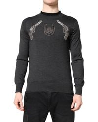 Dolce & Gabbana - Guns Clover Horseshoe Sweater - Lyst
