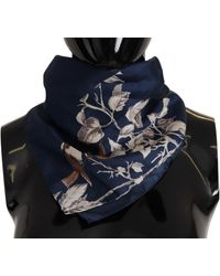 Dolce & Gabbana - Black Birds Silk Square Handkerchief Scarf - Lyst