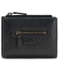 Balenciaga - Black Lamb Ovis Aries Aries Wallet - Lyst