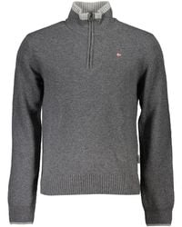 Napapijri - Elegant Half Zip Sweater With Bold Accents - Lyst