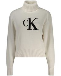 Calvin Klein - White Cotton Sweater - Lyst