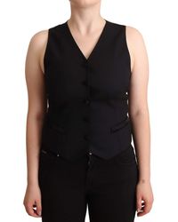 Dolce & Gabbana - Elegant Vest Top With Button Detail - Lyst