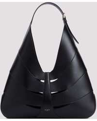 Alaïa - Black Delta Leather Hobo Bag - Lyst