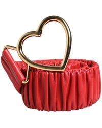 Dolce & Gabbana - Leather Heart Metal Buckle Belt Calf - Lyst