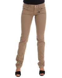 CoSTUME NATIONAL - Beige Cotton Stretch Slim Fit Jeans - Lyst