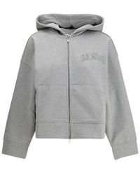 Ganni - Gray Cotton Sweatshirt - Lyst