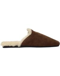 Prada - Brown Leather Slippers - Lyst