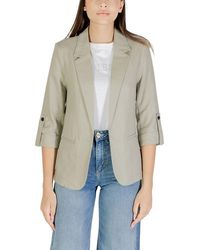 ONLY - Green Linen Blazer - Lyst