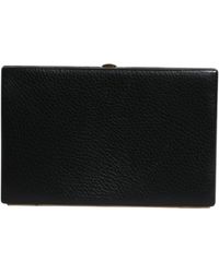 Dolce & Gabbana - Black Leather Gold Frame Clutch Evening Party Purse Bag - Lyst