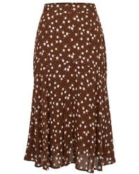 Trussardi - Brown Viscose Skirt - Lyst