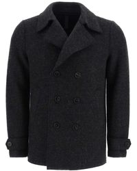 men's double breasted wool blend peacoat