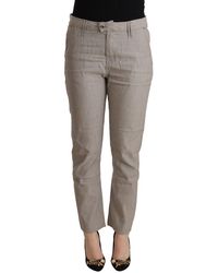 CYCLE - Light Gray Linen Blend Mid Waist Tapered Pants - Lyst