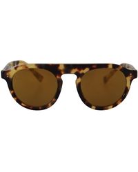 Dolce & Gabbana - Brown Tortoise Oval Full Rim Eyewear Sunglasses - Lyst