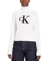 Calvin Klein - White Cotton Turtleneck - Lyst