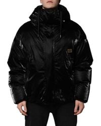 Dolce & Gabbana - Logo Full Zip Hooded Quilted Jacket - Lyst