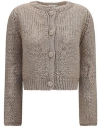 forte_forte - Beige Silk Cardigan - Lyst