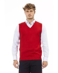 Alpha Studio - Elegant V-neckline Vest Fine Rib Knit - Lyst
