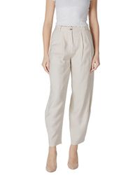 VILA CLOTHES - Beige Viscose Casual Pants - Lyst
