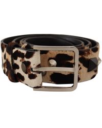 Dolce & Gabbana - Elegant Leopard Print Leather Belt - Lyst