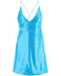 Ganni - Sequined Mini Dress - Lyst