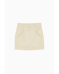 Patrizia Pepe - Beige Cotton Mini Skirt - Lyst