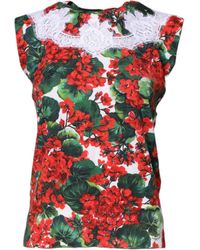 Dolce & Gabbana - Floral Lace Sleeveless Tank Top - Lyst