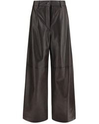 P.A.R.O.S.H. - Brown Leather Pants - Lyst