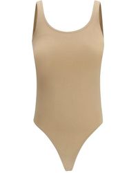 Wolford - Beige Cotton Bodysuit - Lyst